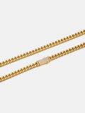 Solid Gold 5mm Miami Cuban Chain With Iced Clasp - deposit