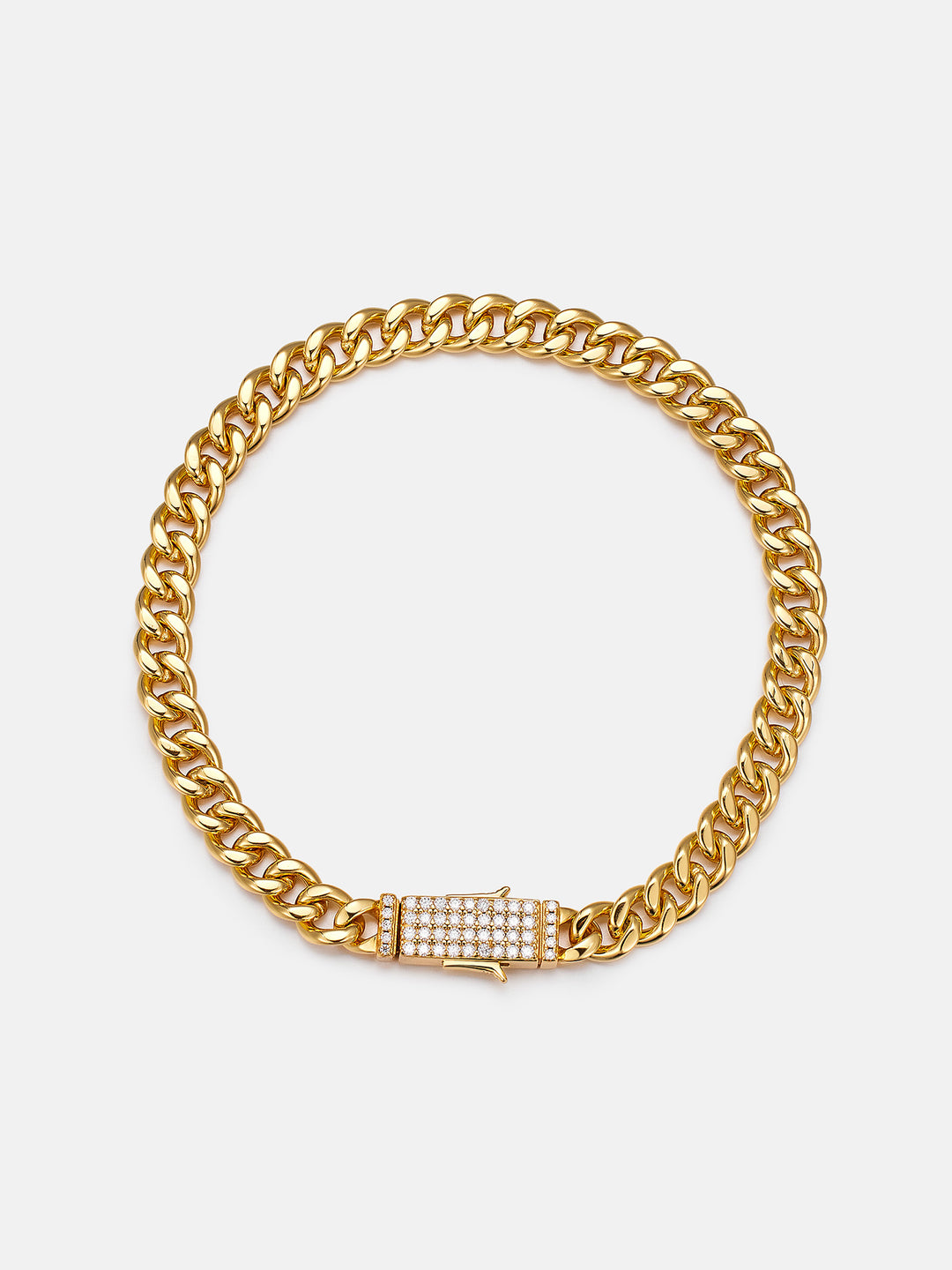 Solid Gold 5mm Miami Cuban Chain With Iced Clasp - deposit