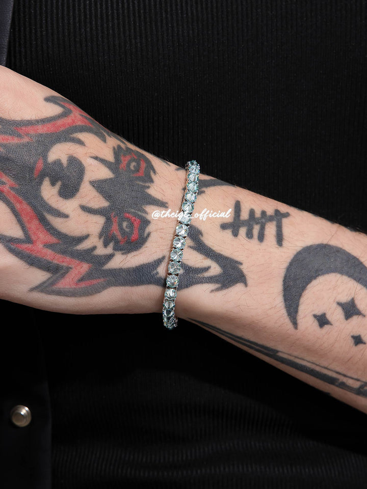 5mm Reverse-Set Blue Moissanite Tennis Bracelet