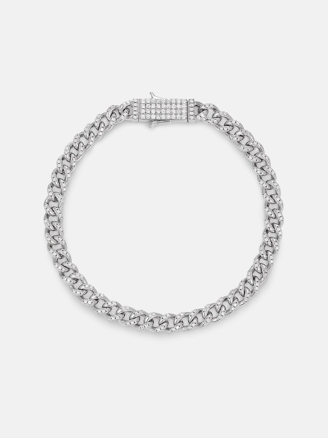 925 Sterling Silver 5mm Moissanite Cuban Chain Or Bracelet