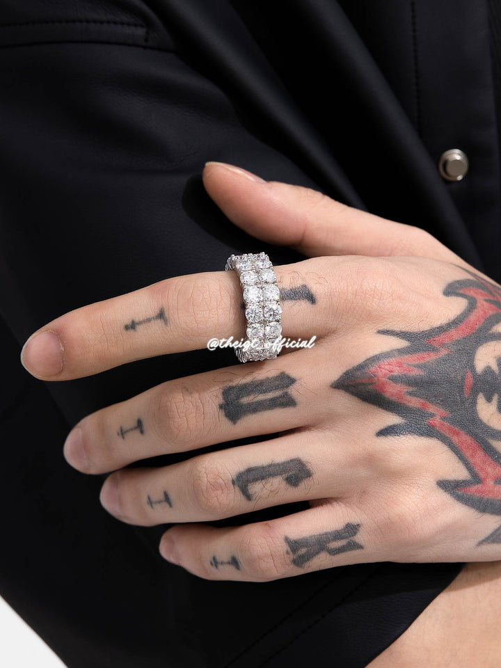 5mm Two Row Moissanite Eternity Ring