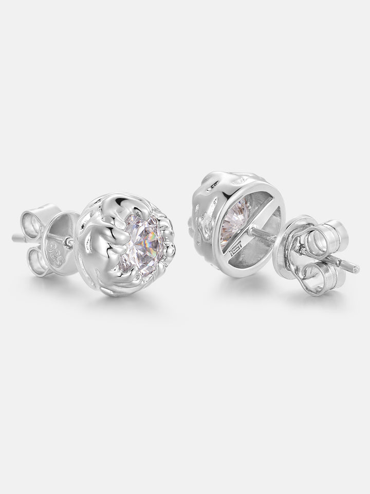 6MM Moissanite Fluid Stud Earrings