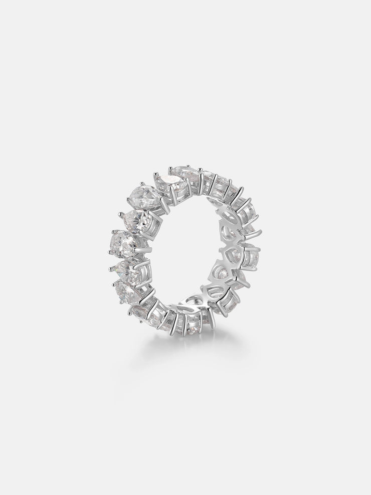 6MM Pear Cut Moissanite Eternity Ring