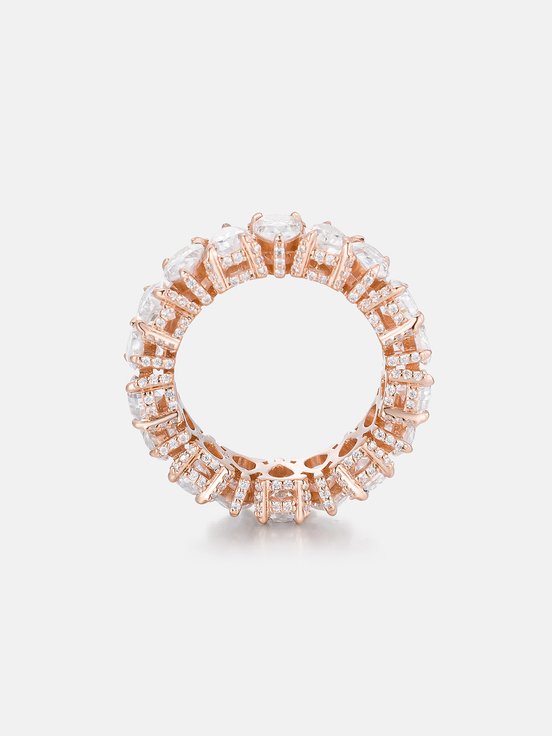 6MM Pear Moissanite Pavé Side Eternity Ring - ICEGIANT