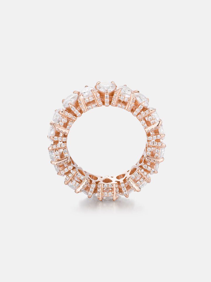 6MM Pear Moissanite Pavé Side Eternity Ring - ICEGIANT