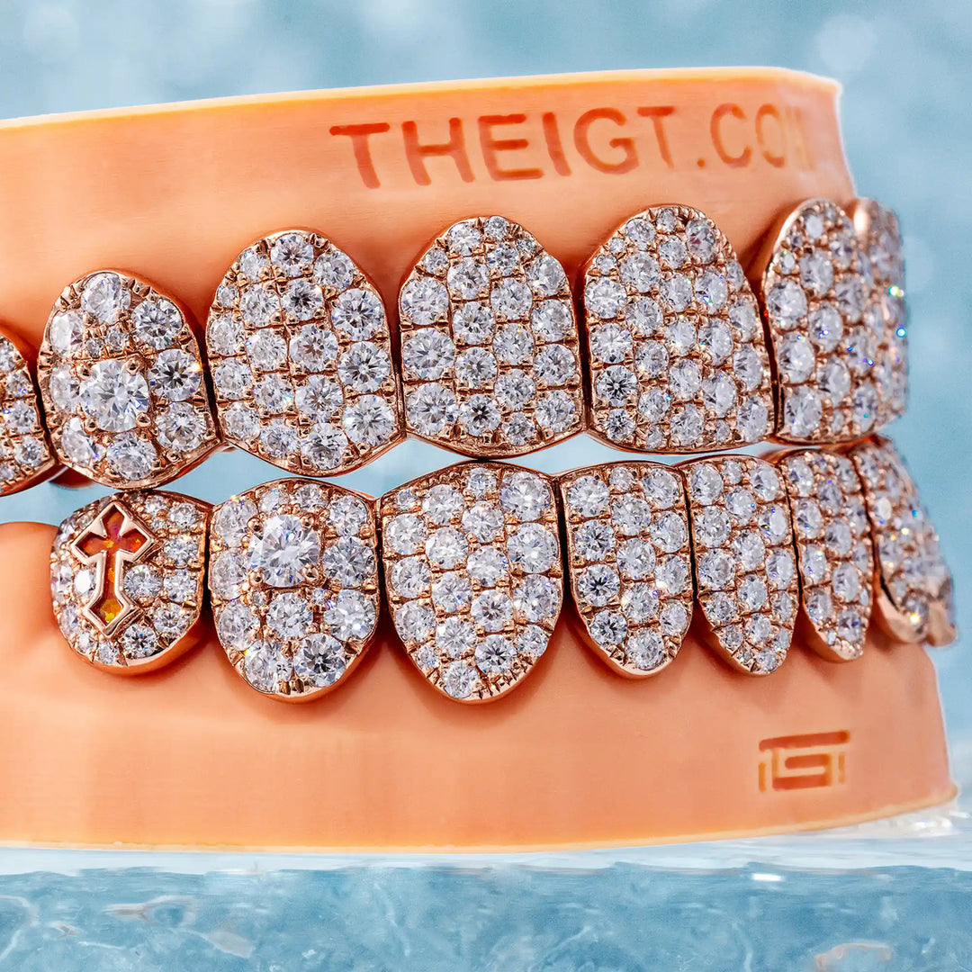 6 Pointer Diamond Grillz W Red Cross Opal