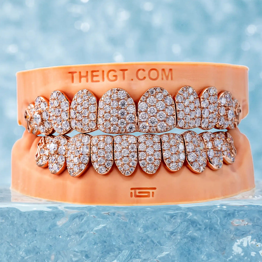 6 Pointer Diamond Grillz W Red Cross Opal