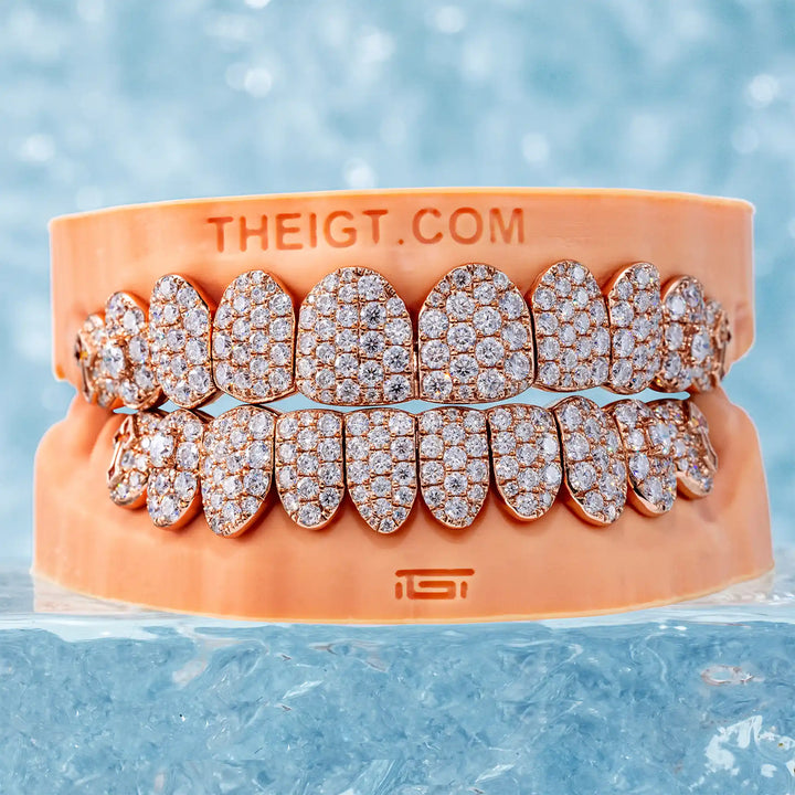 6 Pointer Diamond Grillz W Red Cross Opal