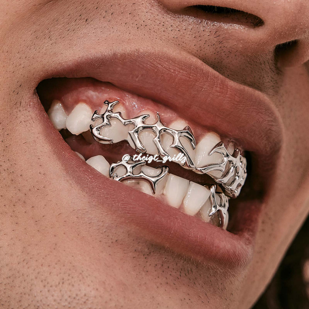 6 Top 4 Bottom Tribal Plain Grillz