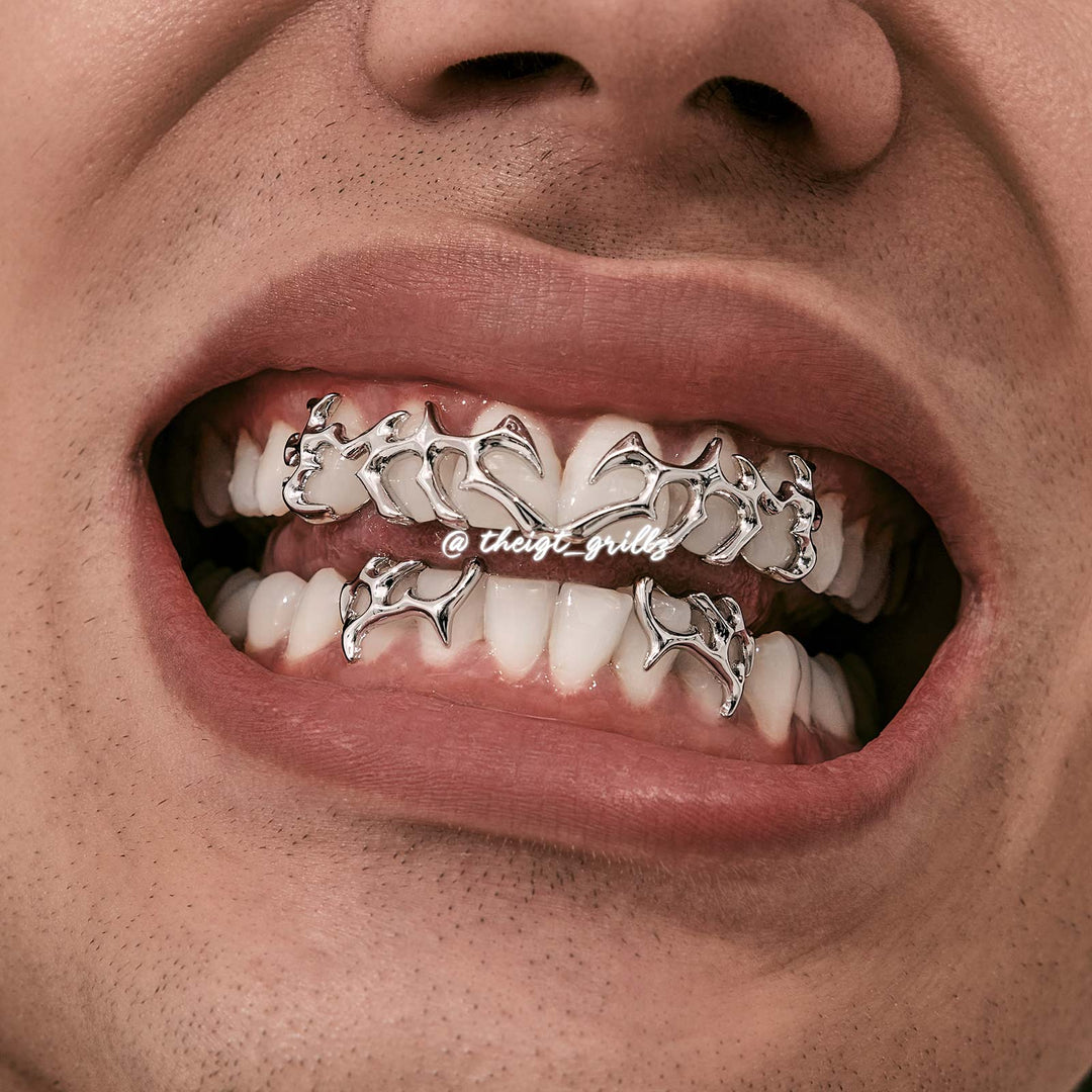 6 Top 4 Bottom Tribal Plain Grillz