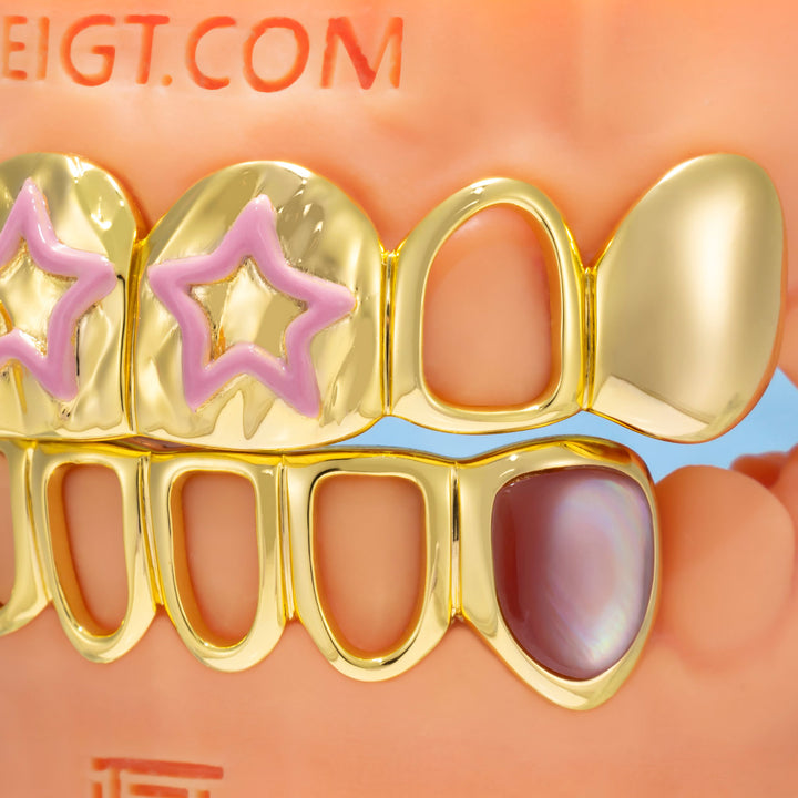6 Top 6 Bottom Double Star Grillz