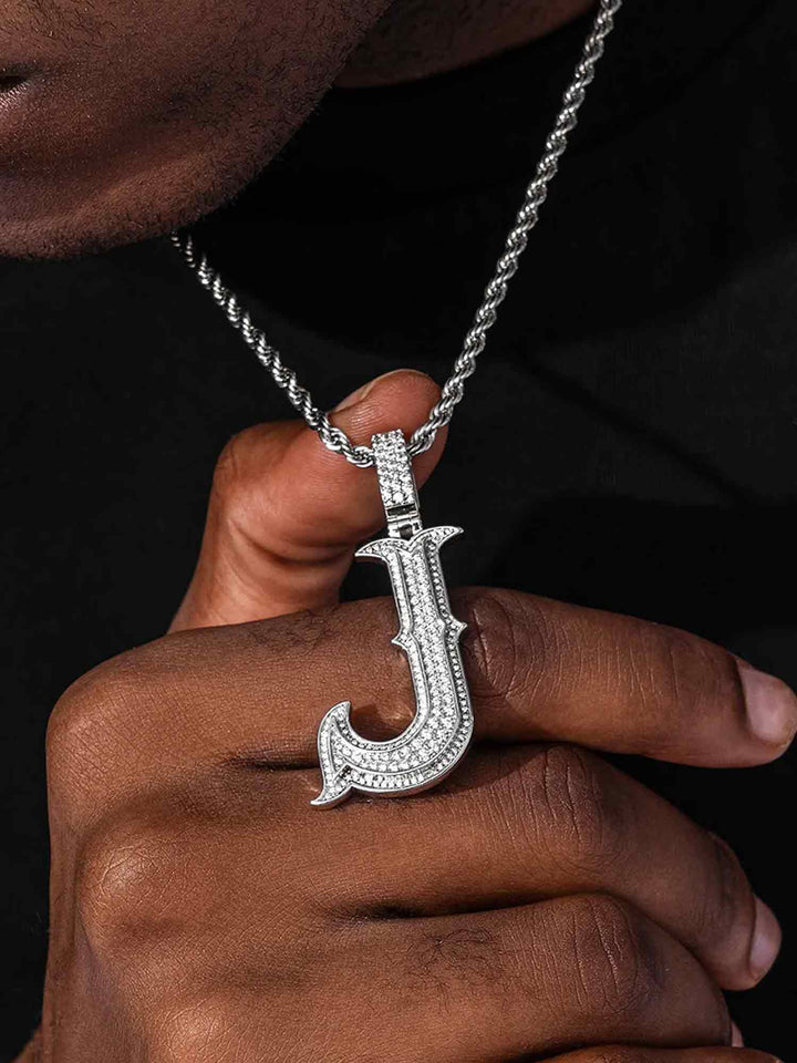 Custom Made J Moissanite Pendant