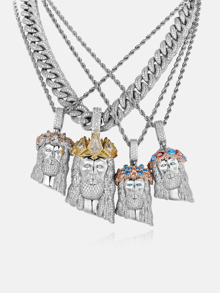 Moissanite Rhombus Crown Of Jesus Pendant