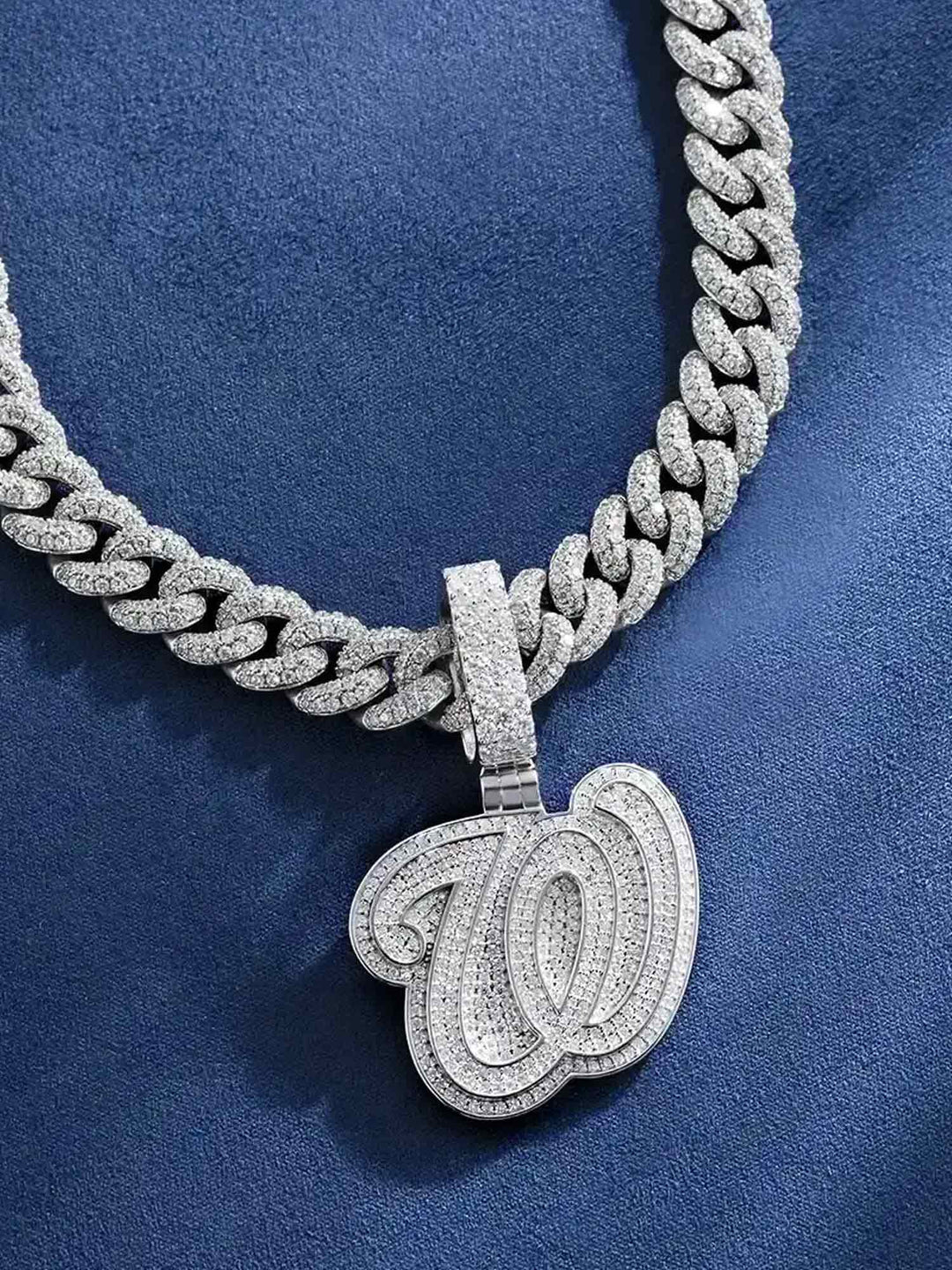 Custom W Initial Moissanite Pendant