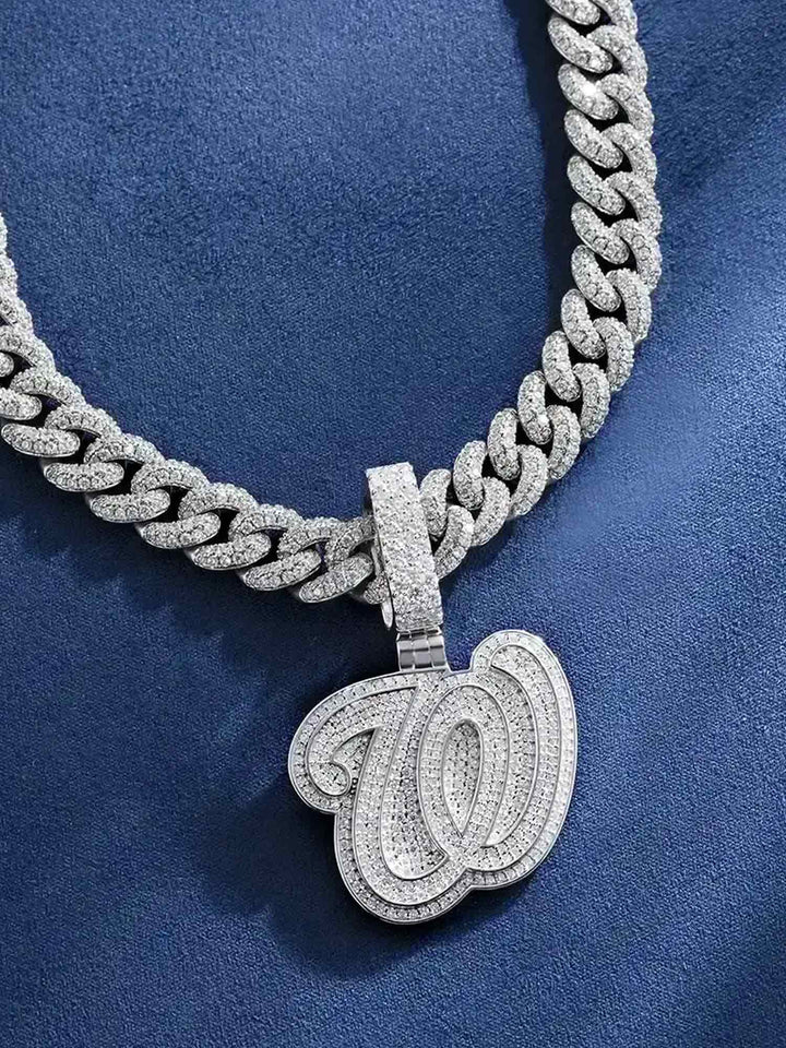 Custom W Initial Moissanite Pendant