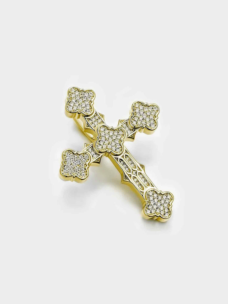 S925 Moissanite Eastern Orthodox Cross Pendant