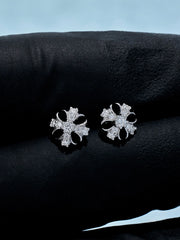 S925 Moissanite Catholic Cross Stud Earrings