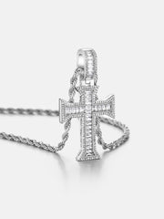 Moissanite Templar Baguette Cross Pendant