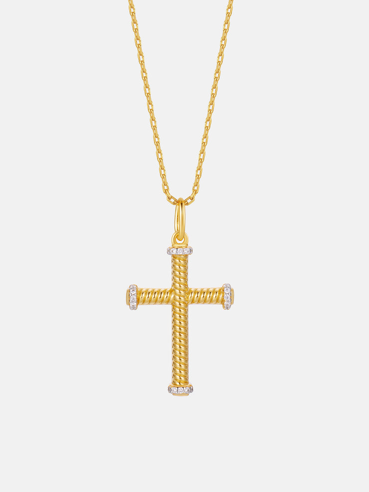 Solid Gold Teutonic Cross Pendant