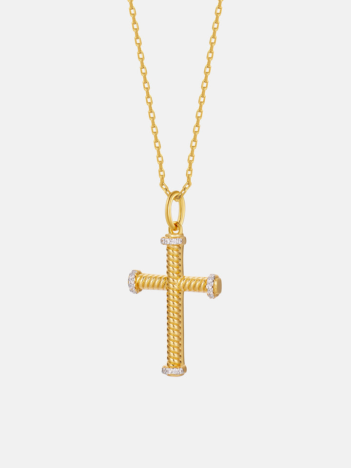 Solid Gold Teutonic Cross Pendant