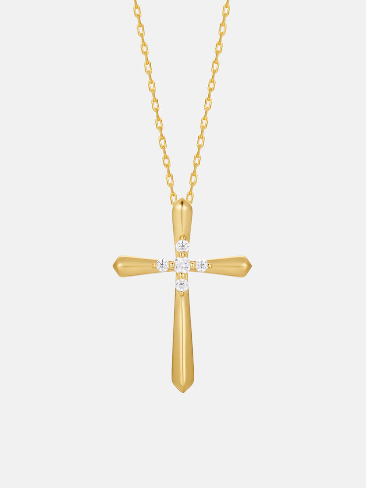 Solid Gold Medal Cross Pendant