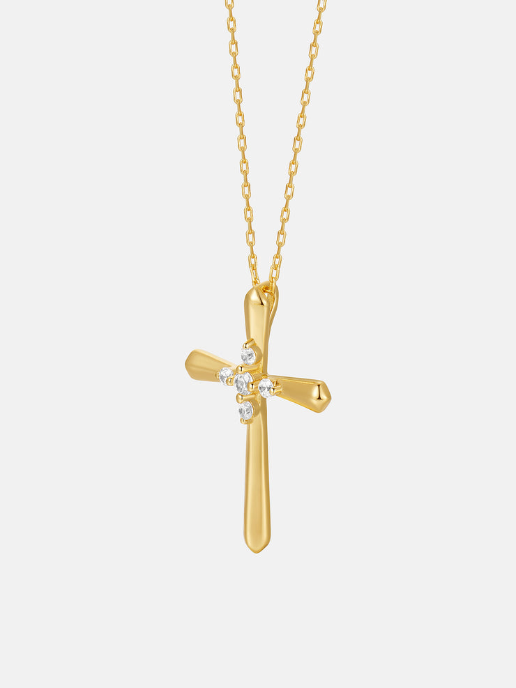 Solid Gold Medal Cross Pendant