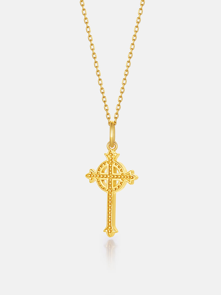 Solid Gold Celtic Cross Pendant