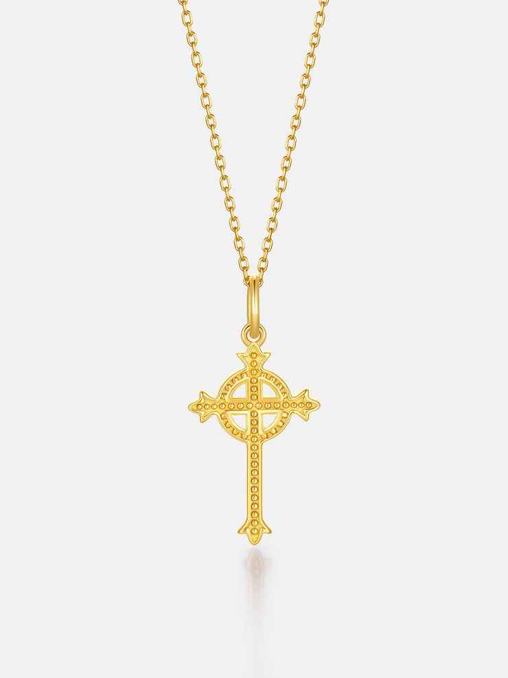 Solid Gold Celtic Cross Pendant