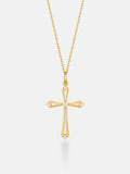Solid Gold Diamond Open Cross Pendant