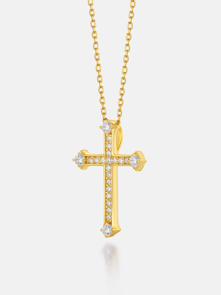 Solid Gold Son Cross Pendant