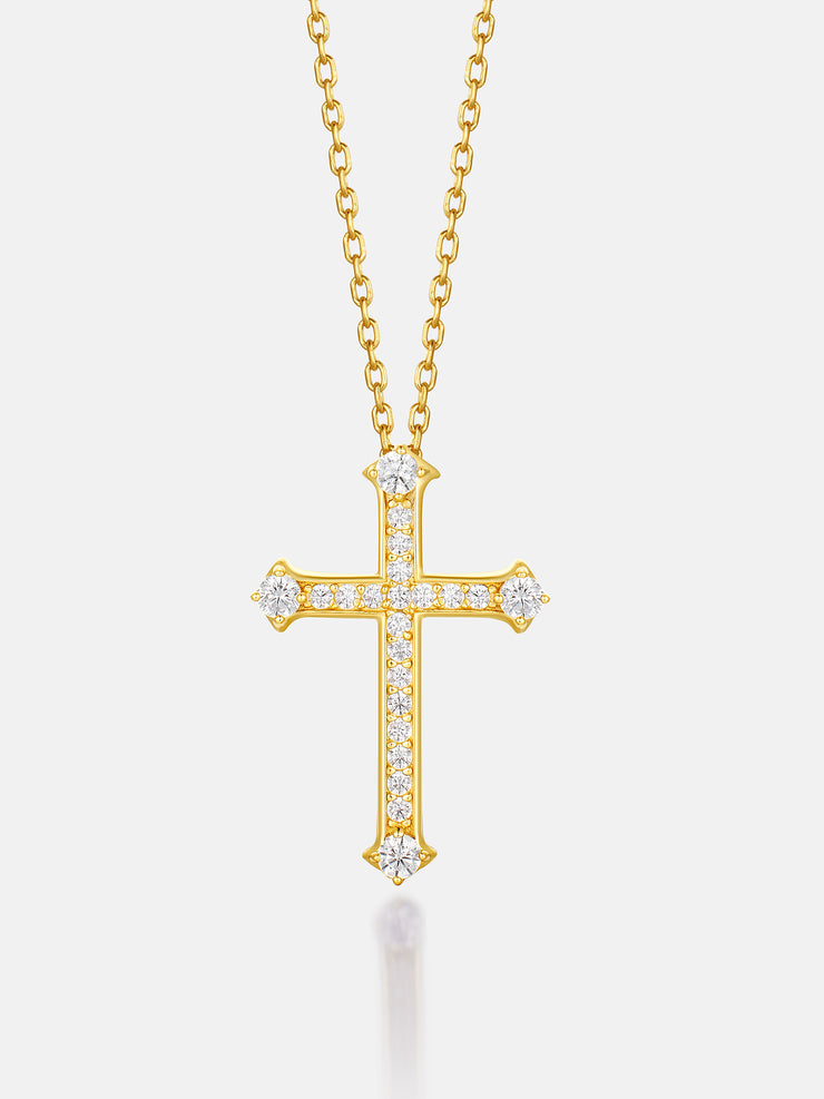 Solid Gold Son Cross Pendant