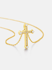 Solid Gold Son Cross Pendant