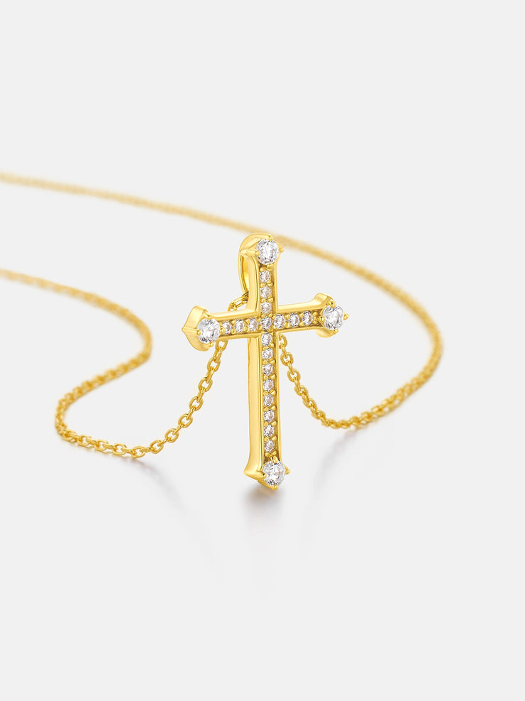 Solid Gold Son Cross Pendant