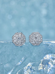 Moissanite Double Layer Blossom Cluster Earrings