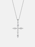 Solid Gold Marquise Cut Diamond Cross Pendant