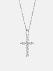 Solid Gold Marquise Cut Diamond Cross Pendant