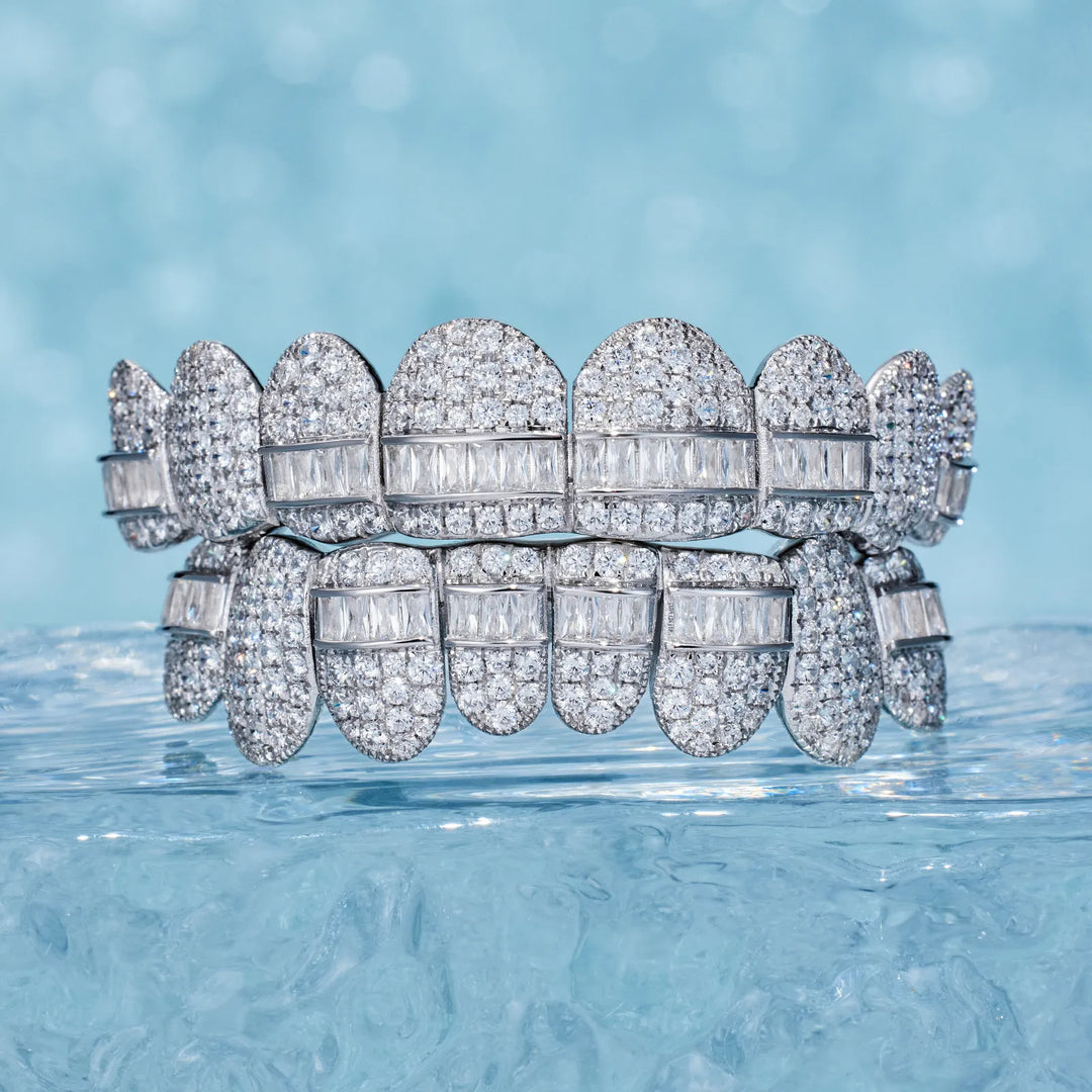 Pave Setting Hybrid Moissanite Diamond Grillz
