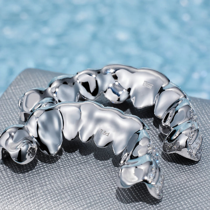 Pave Setting Hybrid Moissanite Diamond Grillz