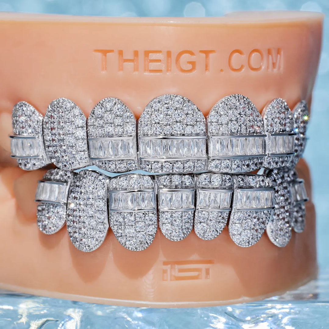 Pave Setting Hybrid Moissanite Diamond Grillz