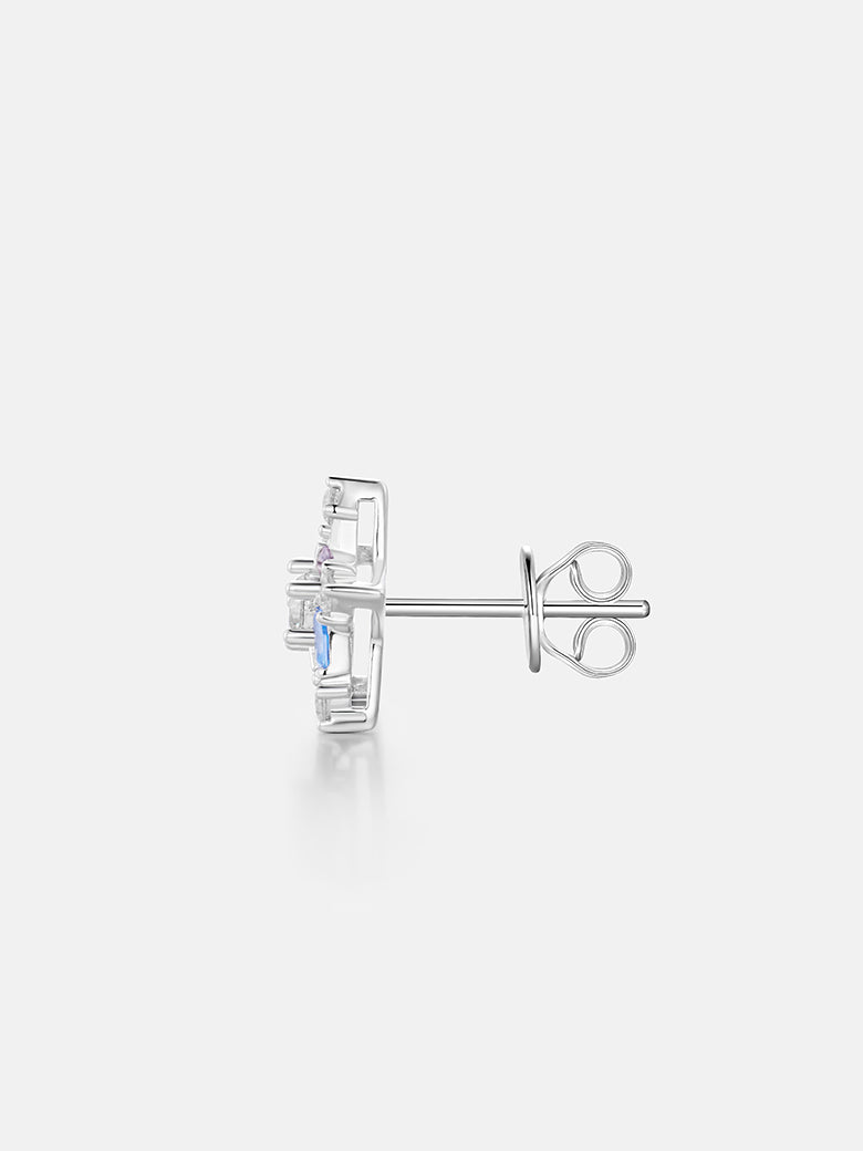 Baguette Gem Moissanite Star Cluster Earrings