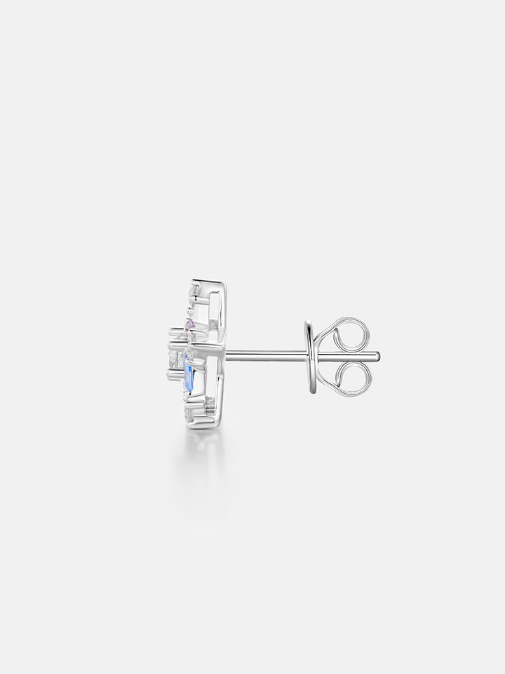 Baguette Gem Moissanite Star Cluster Earrings