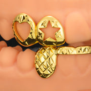 Diamond Cut Grillz W Heart & Star On Top