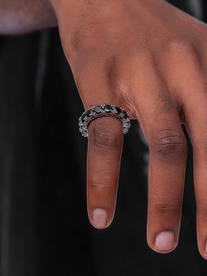 5mm Black Moissanite Eternity Ring