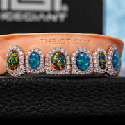 PAVE SETTING DIAMOND GRILLZ WHITE & PINK OPAL