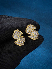 S925 Dollar Sign Stud Earrings