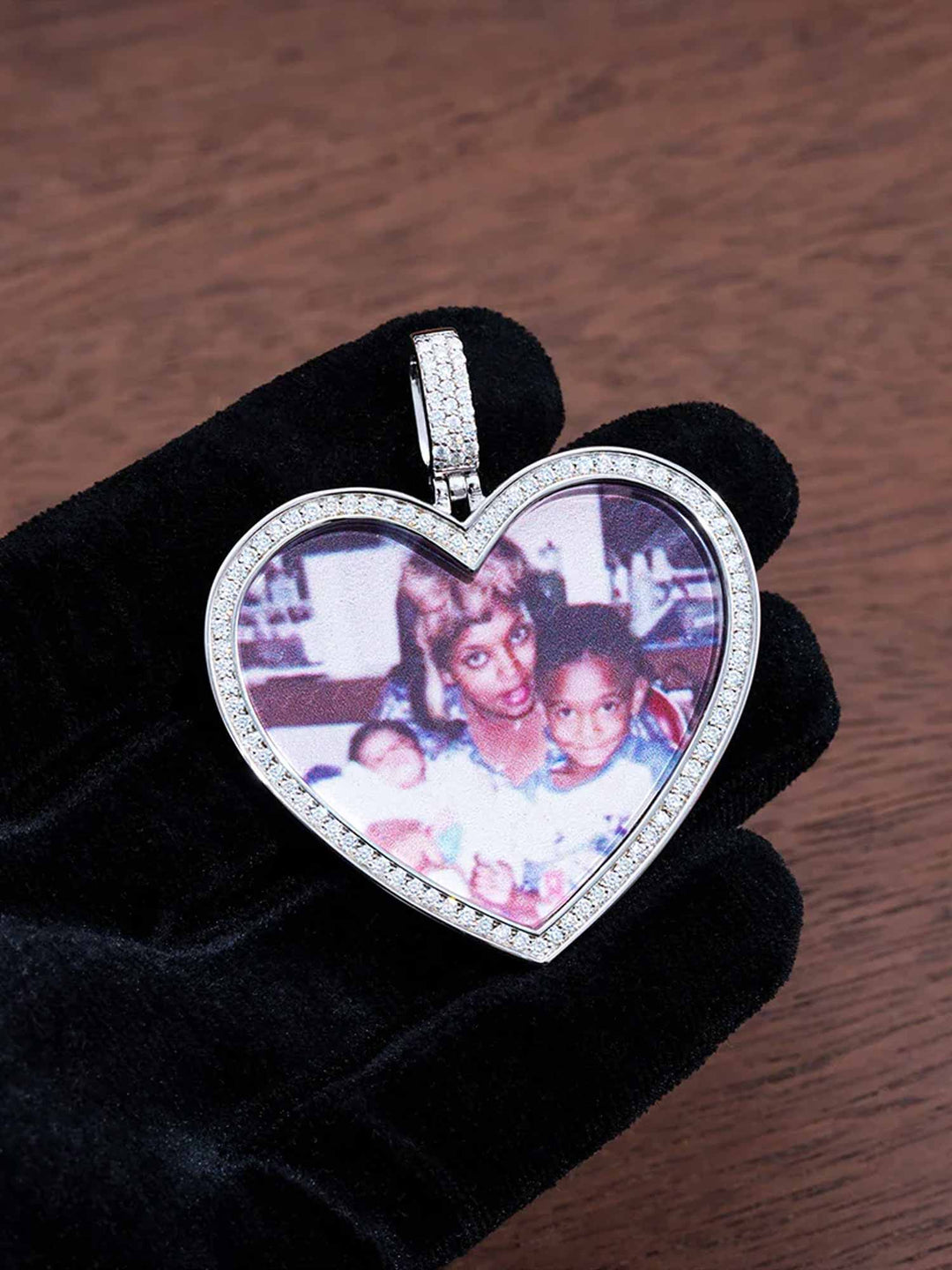 925 Sterling Silver Custom Heart Shaped Picture Pendant
