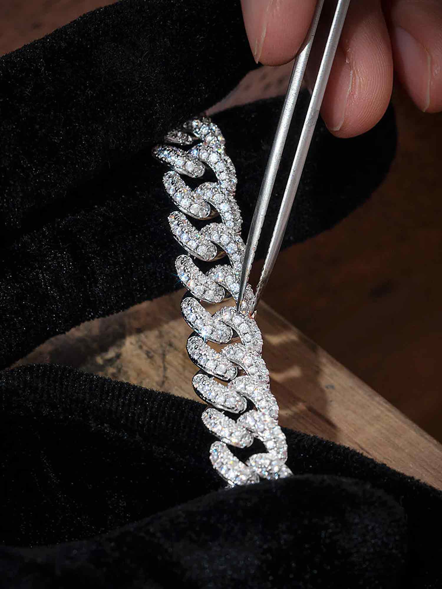 925 Sterling Silver Moissanite Cuban Bracelet