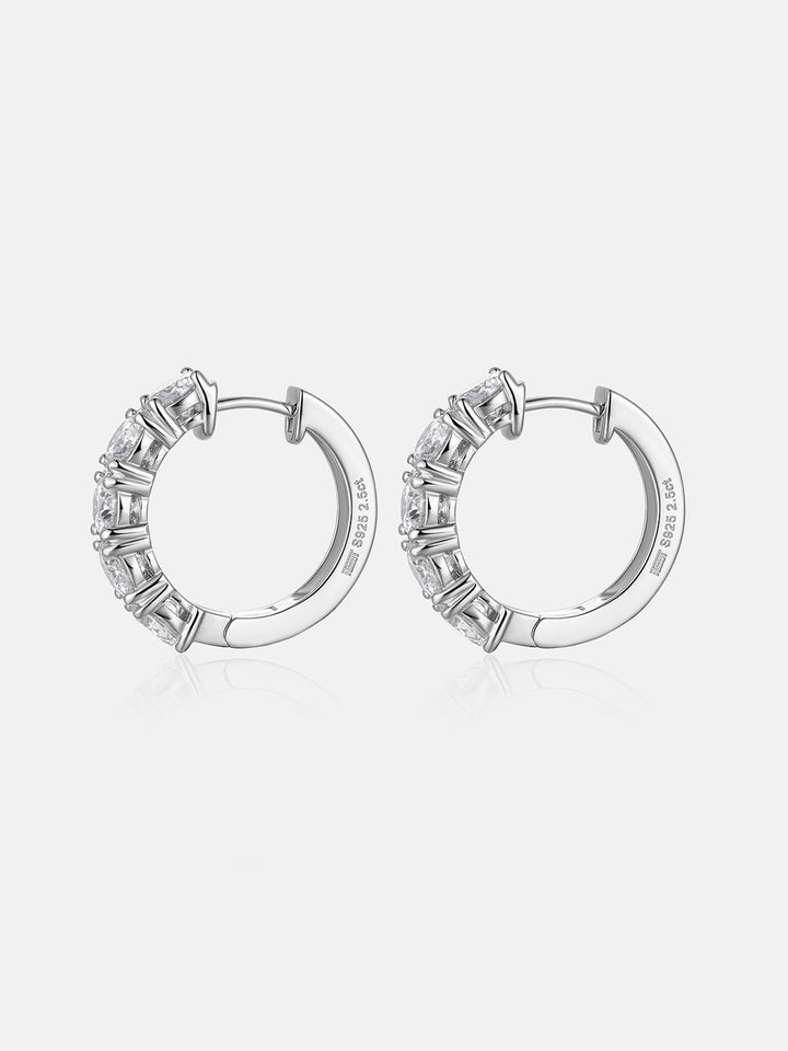 Moissanite Single Row Hoop Earrings-5CT Total