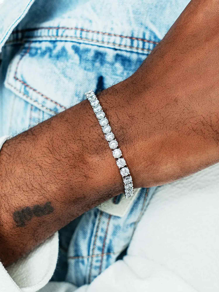 925 Sterling Silver Moissanite Tennis Bracelet
