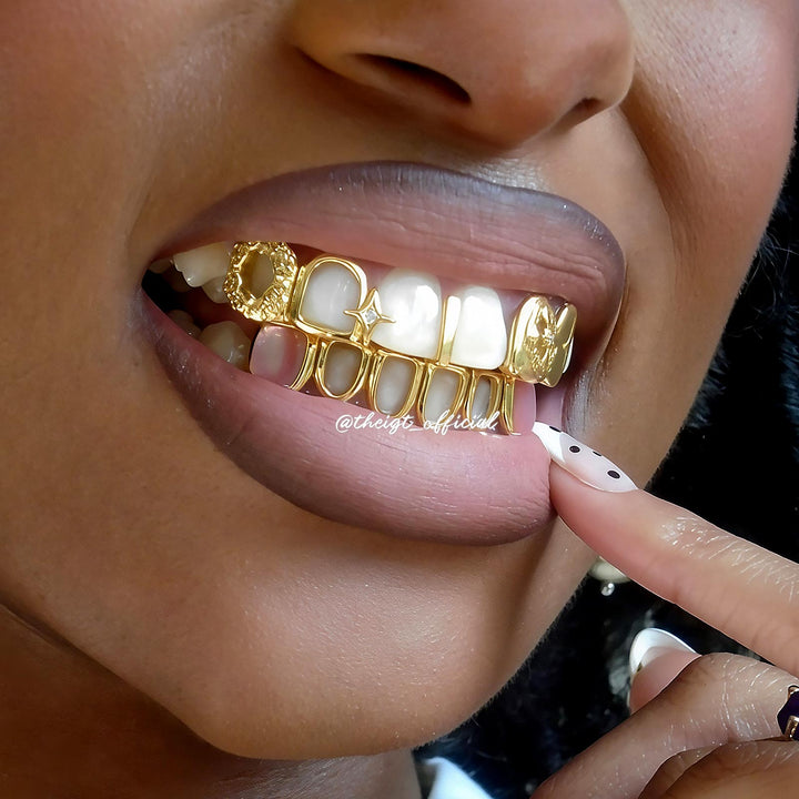 Open Face & Pink Shell Grillz